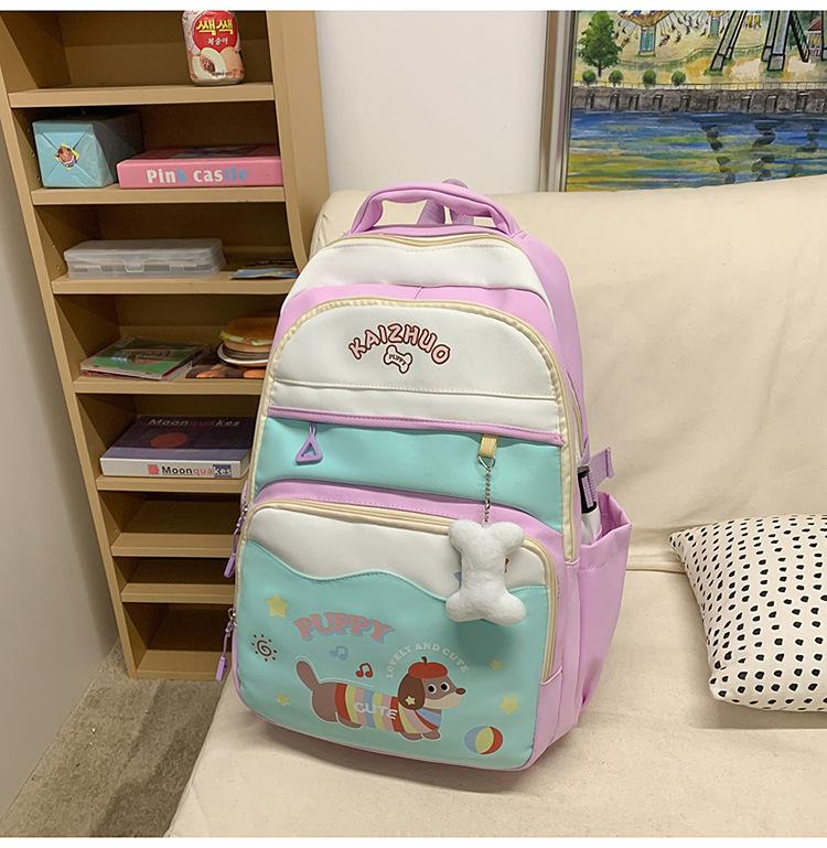 School bag new versatile high-value backpack for junior and high school students large-capacity load-reducing school bag Korean version ins cute