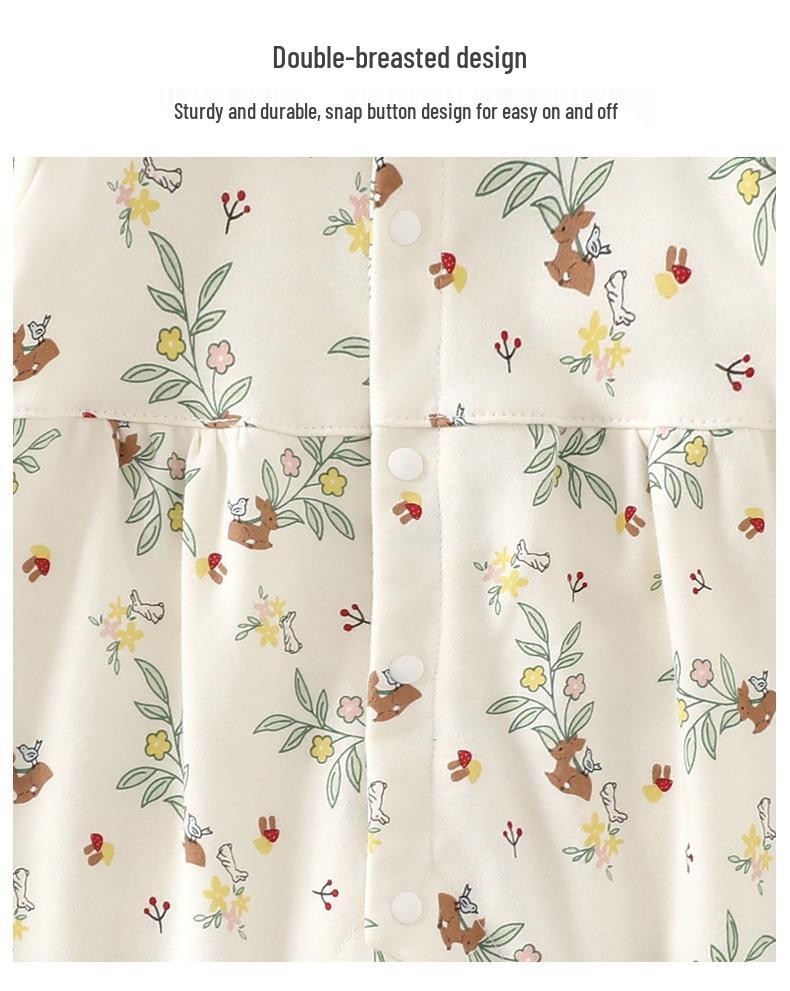Neugeborenen Baumwoll Baby Strampler Set - 5 Teile für Frühling & Herbst, Kurzarm Schlafanzüge