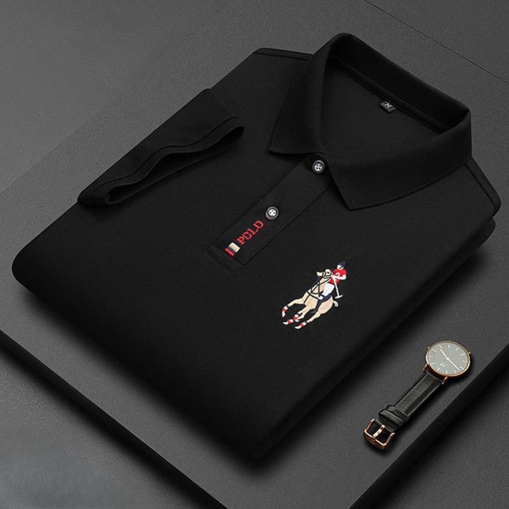 STORN Men's Embroidered Casual Fashion Short Sleeved POLO Shirt Summer Comfortable Top