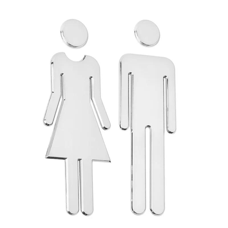 3D DIY Woman Man Toilet Door Sign Bathroom Restroom WC Door Sign For Toilet Door Sign Wall Sticker Decor Removable Logo
