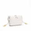Borsa a tracolla quadrata compatta in vera pelle intrecciata da donna, minimalista, piccola