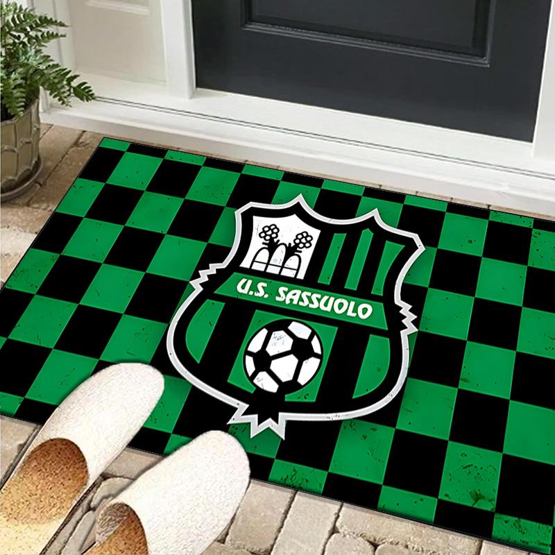 1 Stück Teppich Sassuolo Fußballwappen Design Teppich, Stuhlteppich, Läufer für Büro Schlafzimmer Wohnzimmer Schlafzimmer, Fußabtreter Dekoration Weihnachts-Fan-Geschenke
