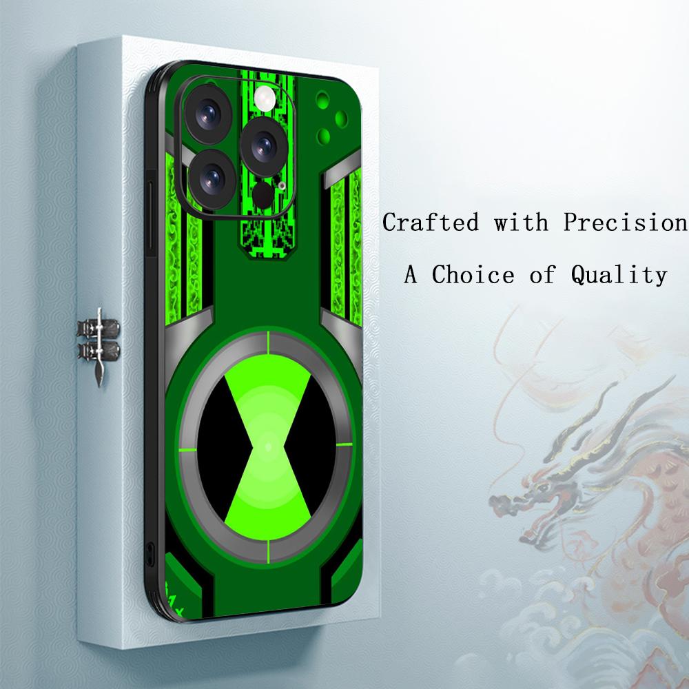 

Ben 10 classic anime pattern design Phone Case For iPhone 16 16e 15 14 13 12 11 Plus Mini Pro Max Soft black Shockproof Cover iPhone 12