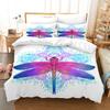 3D Dragonfly Bedding Set Insect Duvet Cover Pillowcase 2/3 Birthday Gift AU180 * 210 Full Size Quick Drying Soft and Minimalist Style Home Textile