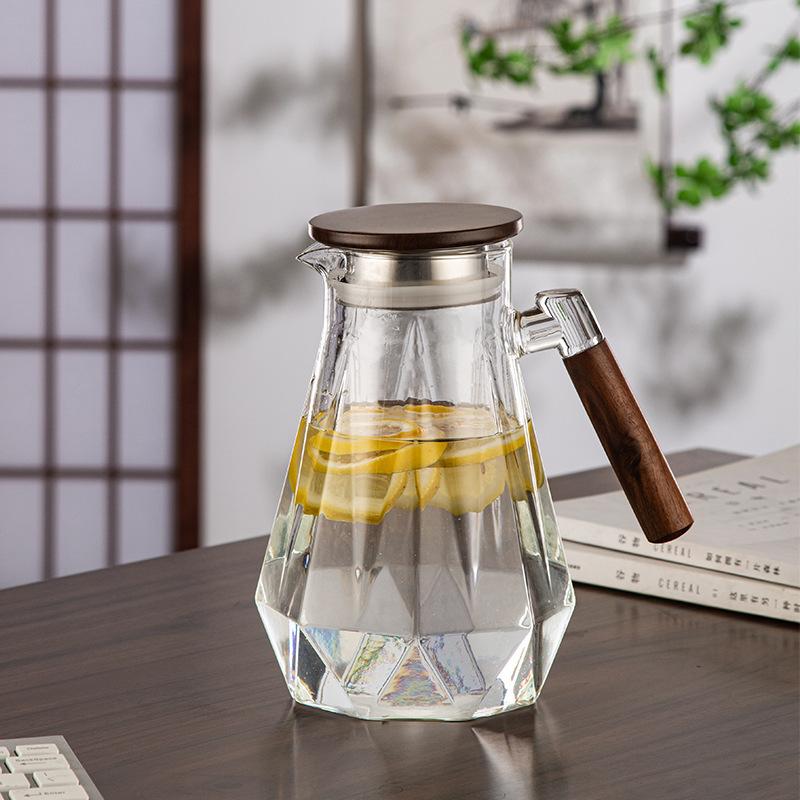 

Бриллиантовый чайник для холодной воды Бытовой Гостеприимство Орех Большая емкость Чайник для холодной воды Сок Высокоборосиликатное стекло Чайник для холодной воды 1800Ml