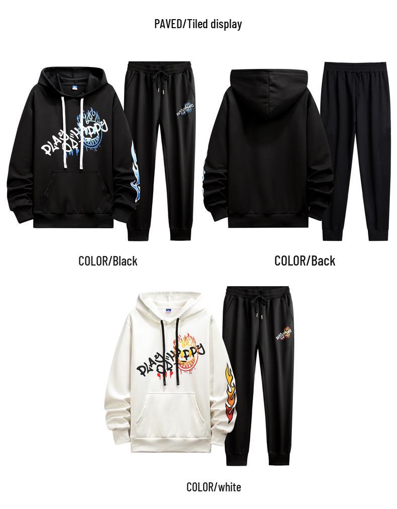 2025 Men's Spring Hoodie & Jacket Youth Two-Piece Set - Trendy High School Style