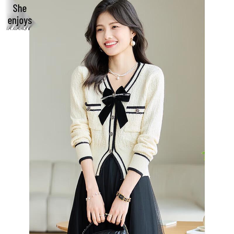 Women s Bow-Knot Knit Cardigan & Mesh Skirt Two-Piece Set One Size
