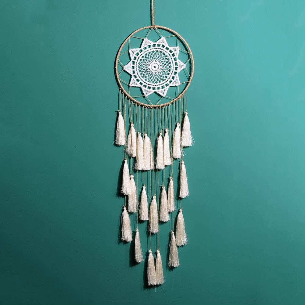 Bedroom Boho Handmade Feather Wall Hanging Tassel Macrame Tapestry Blanket Dream Catcher