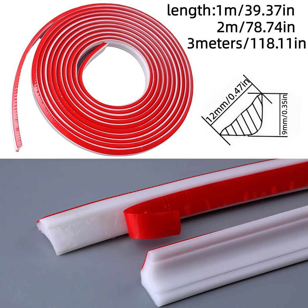 1pc 12mm/0.47in Molding Edge Soft TPE Line Ceiling Strip Self Adhesive Decorative Strip Kitchen Bathroom Window Wall Corner