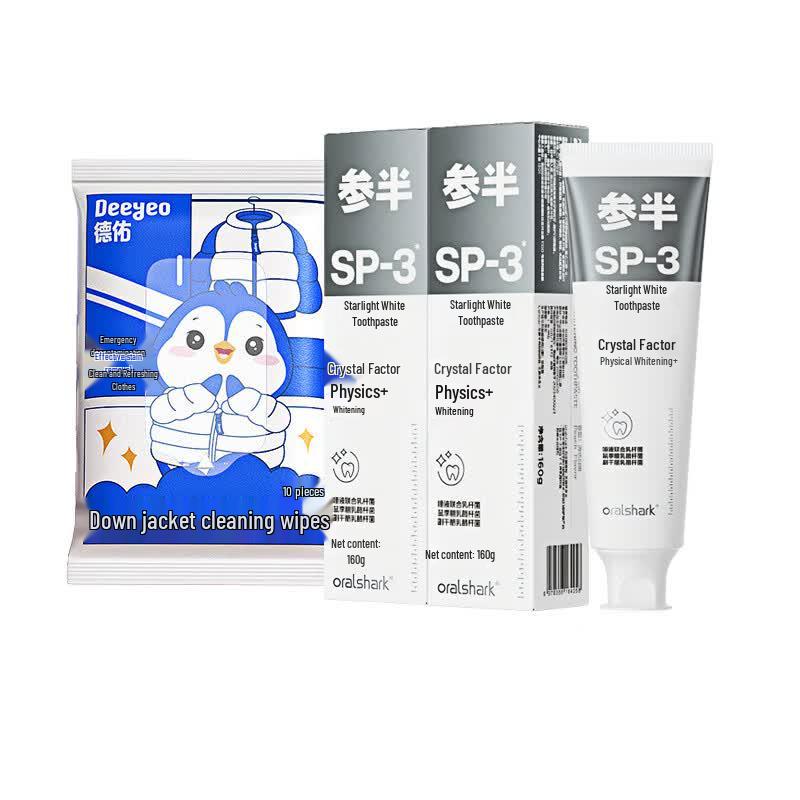 DeYou Down Jacket Wipes & Peach Toothpaste Bundle