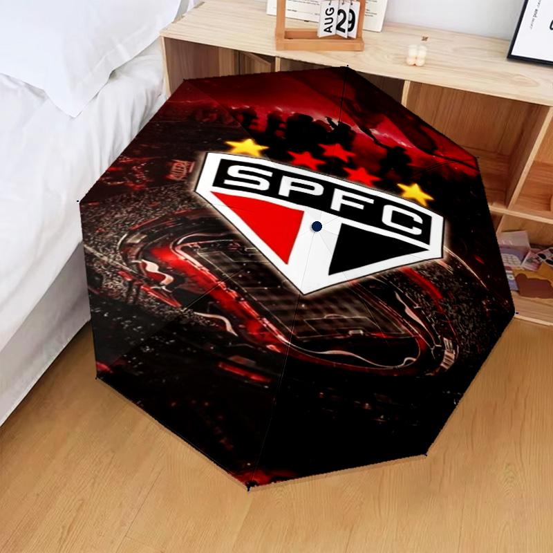 1PC Paulo Fc Emblem Printed Umbrella Folding Umbrella, Automatic Umbrella 8-Frame for Travel, Camping Fan Gifts Christmas Gifts