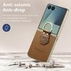 Bling Ring Holder Fashion Leather Case for Samsung Galaxy Z Flip 8 Flip8 5G Flip 7 6 5 4 Flip6 Flip7 FE Flip5 Flip4 Cover Capa