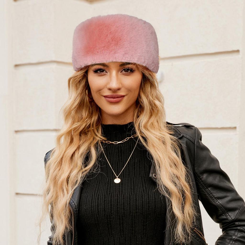 European Style Colorful Faux Fur Headband for Women - Warm, Stylish, and Fashionable