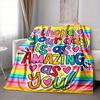 1Pc Hope Day Amazing Flannel Blanket, Soft And Comfortable, Casual Warm, Camping Travel, Christmas, Halloween Xmas Gift. G132