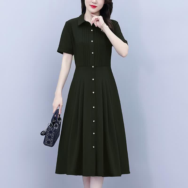 Aige Matte Triacetate Polo A-Line Dress