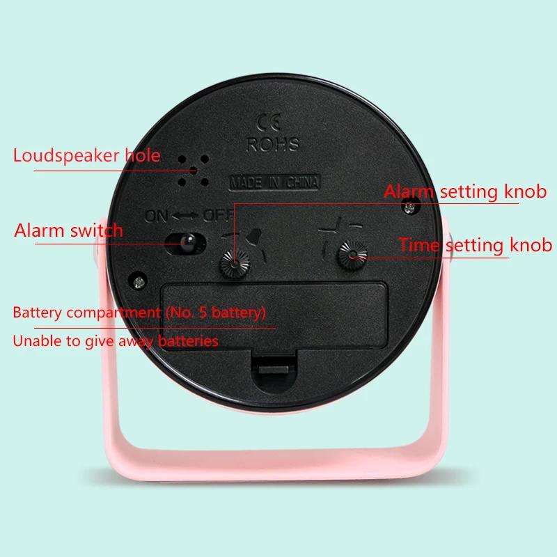 Kreativer Metall Kleiner Wecker 360° Drehbar Leise Nachttisch Schreibtisch Tischuhren Geschenk für Schlafzimmer Wohnzimmer Werkzeuge Büro Deko