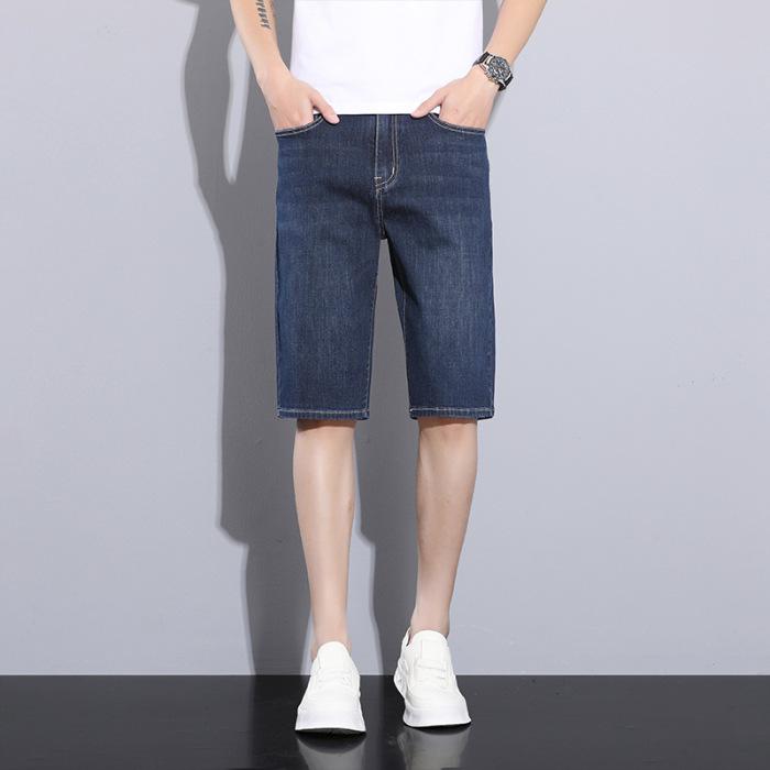 New Summer Men's Denim Cropped Pants Casual Shorts High Waist Mid-trousers