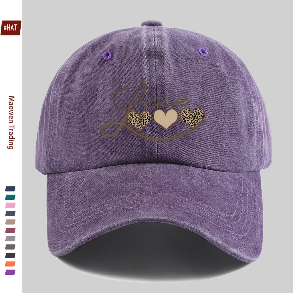 Pc Pcs Leopard Print LOVE Lettering Trucker Cap Adjustable Buckle Strap Lightweight Baseball Hat Suitable for Men Women