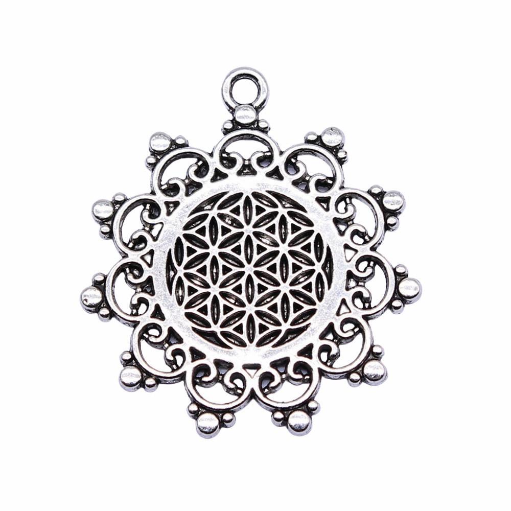 Flowers Of Life Charms Vintage Alloy Pendants For Nature Inspired Jewelry Making