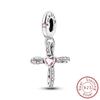 100% Copper Metal Charm Bead Components Bead Components Bible Zircon Cross Jesus Both Hands Pray Compatible With Authentic Original Bracelets High