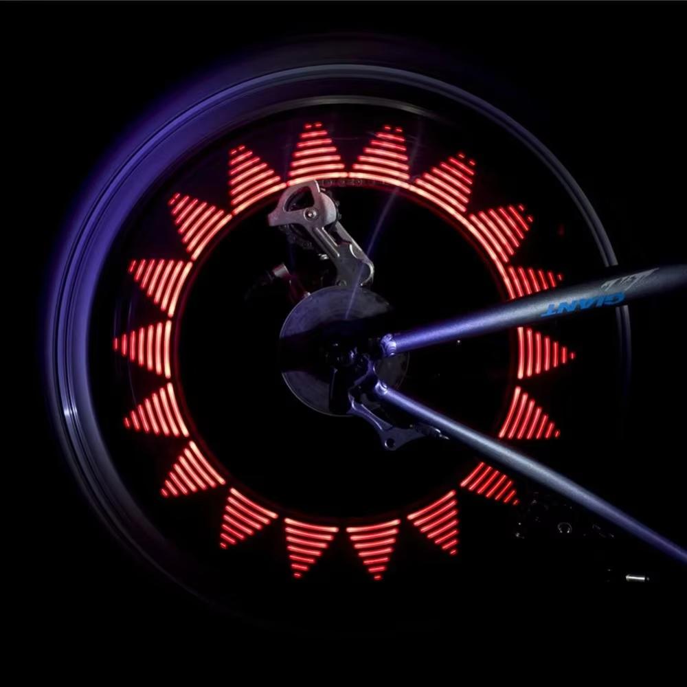 Bicycle Spoke Light 14led 2 Mode Multi Pattern Wind And Fire Wheel Double-Sided Induction True Color 30 Pattern Steel Wire Light