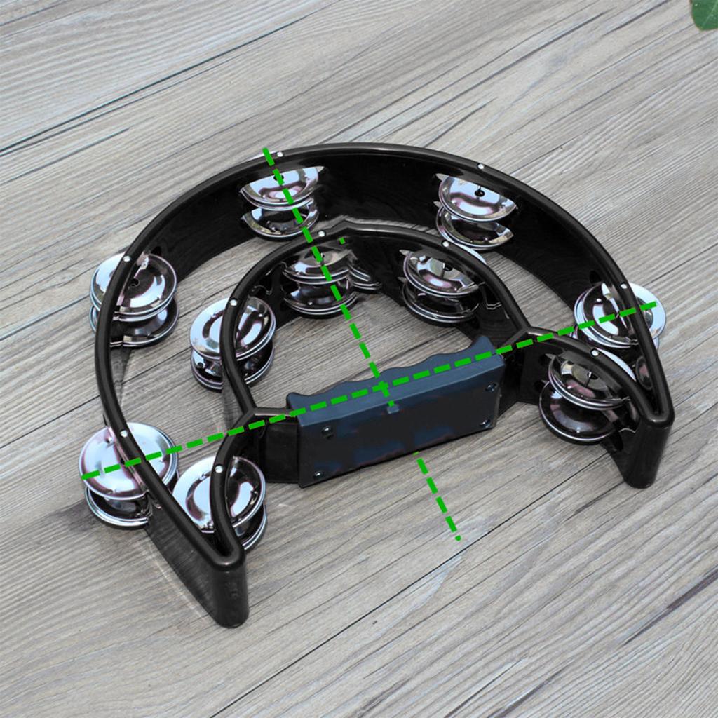 Hand Tambourine Bell Big Size Double Row Metal Jingles Percussion Instrument Bell Tambourine for Bar Entertainment