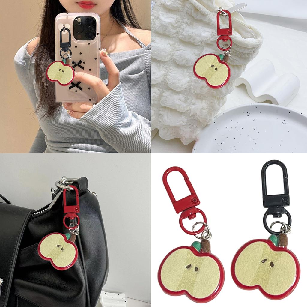 Charming Fruit Key Ornament Chic Fruit Pendant Key Holder Resin and Alloy Stylish Bag Pendant Decoration