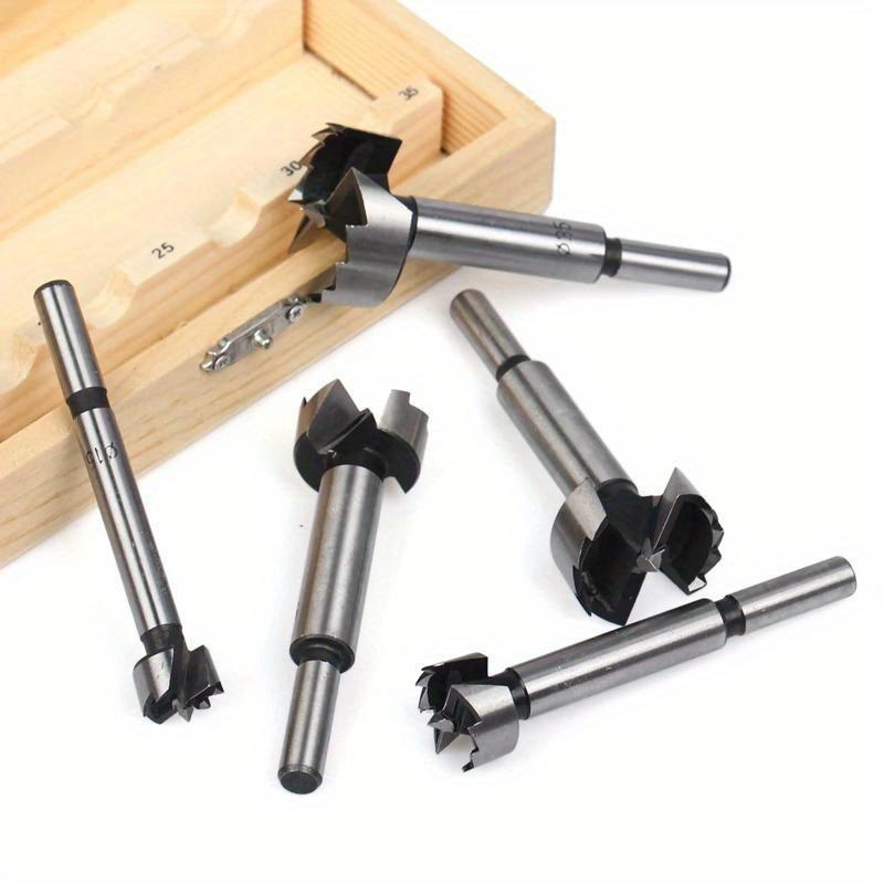 Wood Hole Saw Drill Bit Multi Tooth Flat Wing Drill Bit Round Shank Hinge Hole Cutter Woodworking Tool