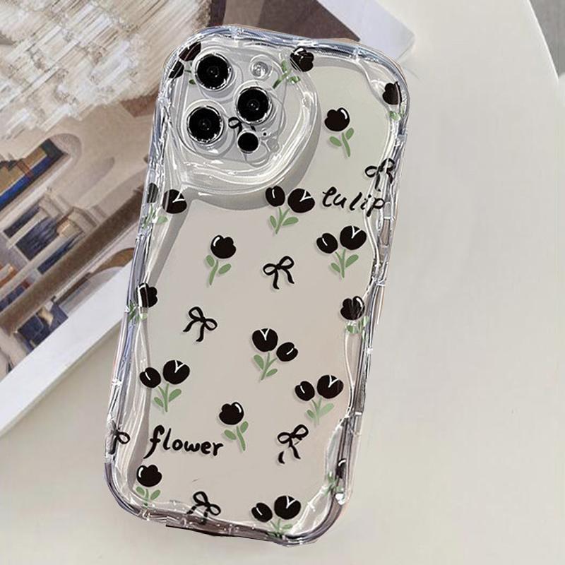 Tulip Flower Floral Case For Samsung Galaxy A34 5G A55 A35 S22 Ultra S24 S23 A54 A53 A52 A14 A13 Cover Funda Soft Transparent