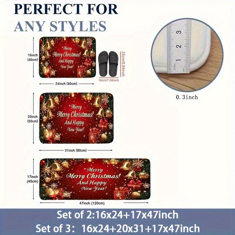 1 Stück Weihnachtssegen Muster Fußmatte Modern Küche Polyester Teppich Rutschfest Bunt Innen Teppich, Für Zuhause Badezimmer Schlafzimmer Wohnzimmer Deko