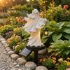 Creative Outdoor Lawn Path Ornaments Halloween Witch Solar Light, Garden Faceless Statue with LED Lantern, Automatic Dusk To Dawn Lighting Waterproof