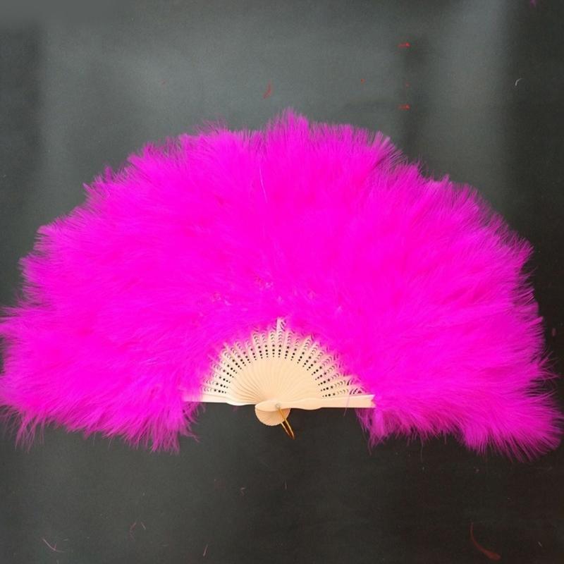 Folding Feather Fan Handheld Fairy Fan New Year Birthday Gift Supplies