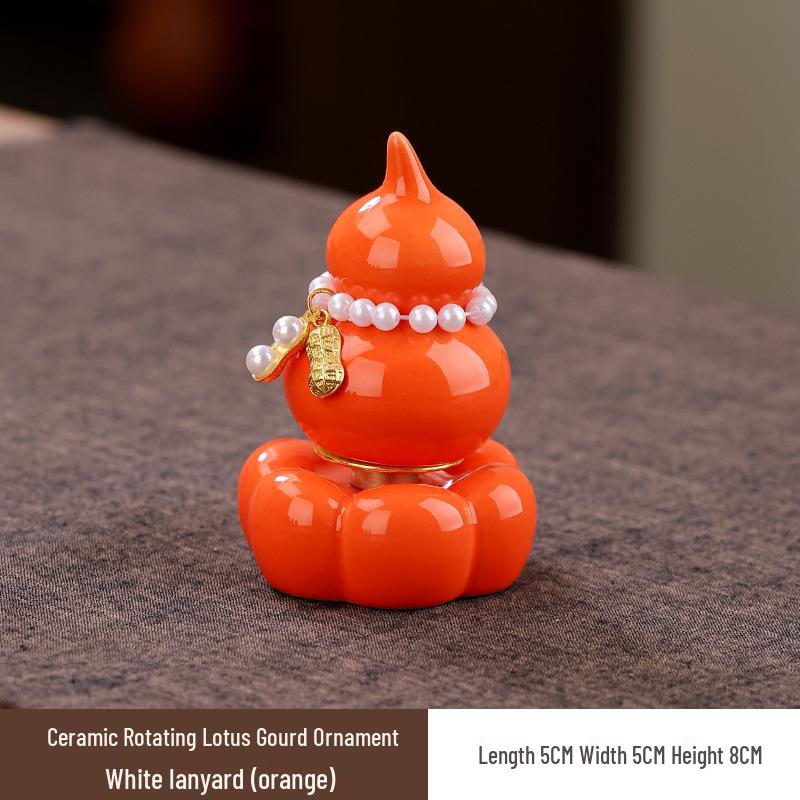 Vibrant Rotating Gourd Ornament: Stylish and Fun Tea Pet with Custom Logo Option