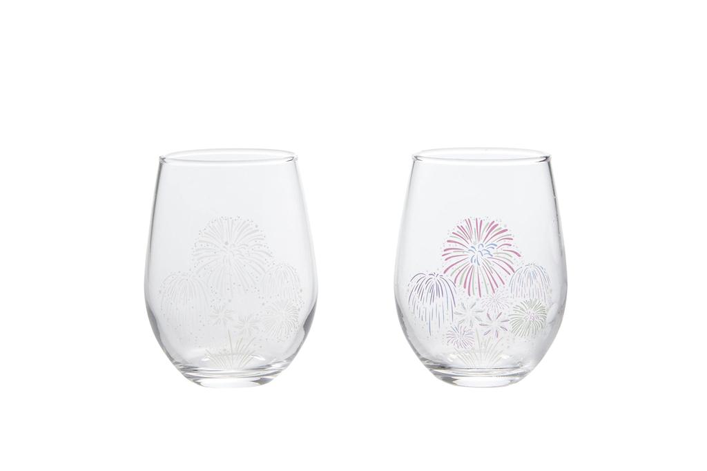 in Marumo Takagi Pottery Cool Fireworks Free Glass Pair Set Glass Pair Glass Fireworks Celebration Marriage Midyear Gift Gift Anniversary Change with