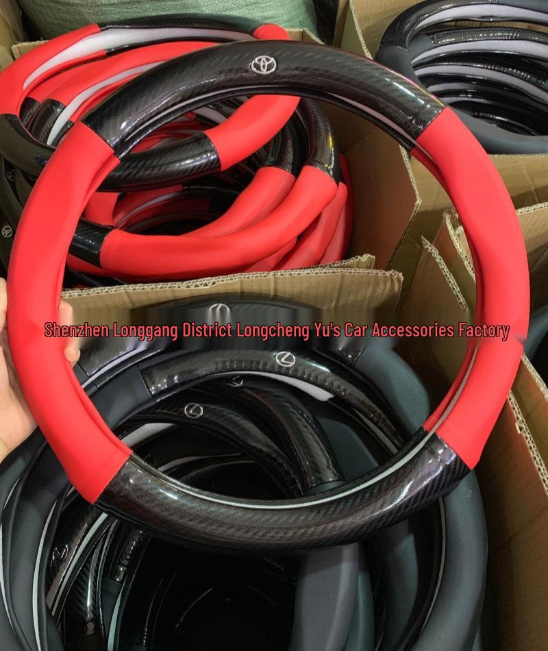 Universal Non-Slip Carbon Fiber Steering Wheel Cover - Ultra-Thin, All-Season Sports Edition