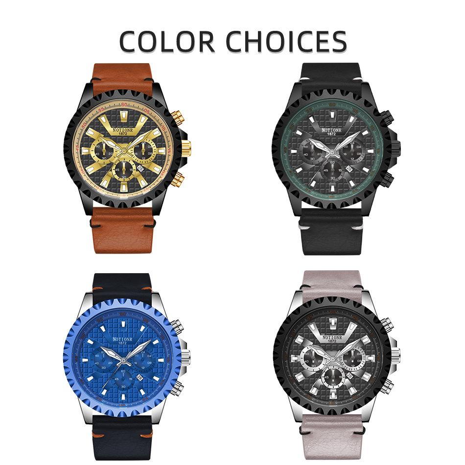 Orologio da Uomo alla Moda con Calendario Tendenza Orologio da Uomo d'Affari Orologio da Uomo Cubo d'Acqua Orologio da Uomo al Quarzo Orologio da Uomo Semplice Orologio in Pelle