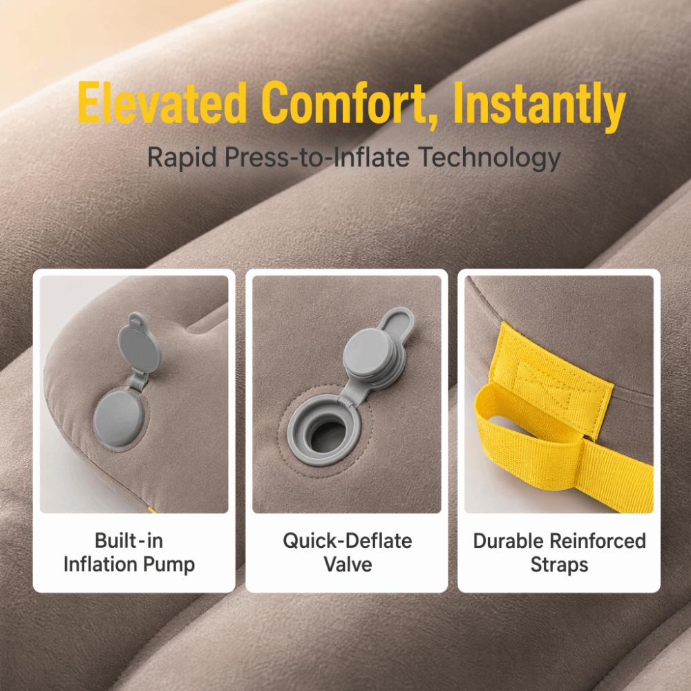 Portable Inflatable Travel Pillow Lightweight Sleeping Pillow Travel Neck Pillow Airplane