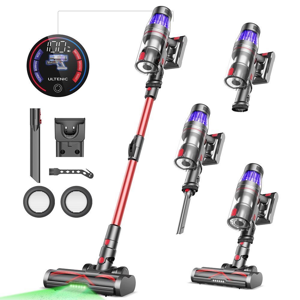 Aspirateur Balai Sans Fil Ultenic U16 Flex, Aspiration 45000Pa, Autonomie 60min, Tube Flexible à 180°, Brosse Anti-Enroulement