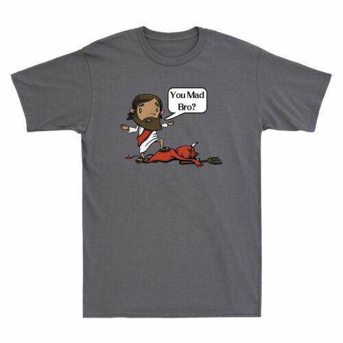 You Mad Bro Jesus Devil Graphic Funny Christian Gift Retro Men s Cotton T-Shirt S разноцветный