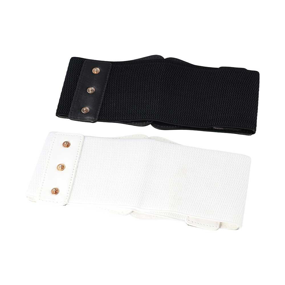 Buckle Female Corset Skirt Decorations PU Leather Cummerbund Wide Waistband Elastic Waist Strap