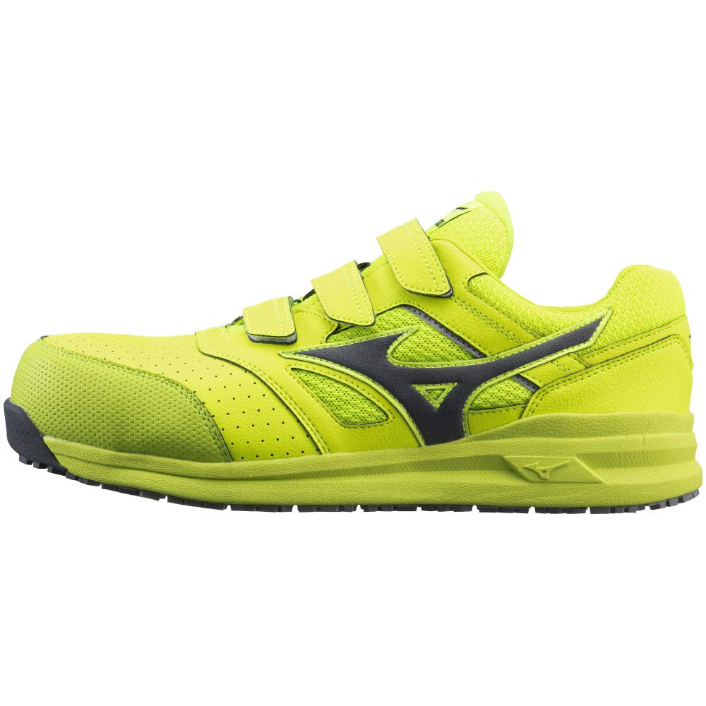 Mizuno LSII Work JSAA Standard Work Shoes Yellow x Dark Size cm Shoes, All-Purpose Lightweight, 22L, (Type A), Gray, 27.0