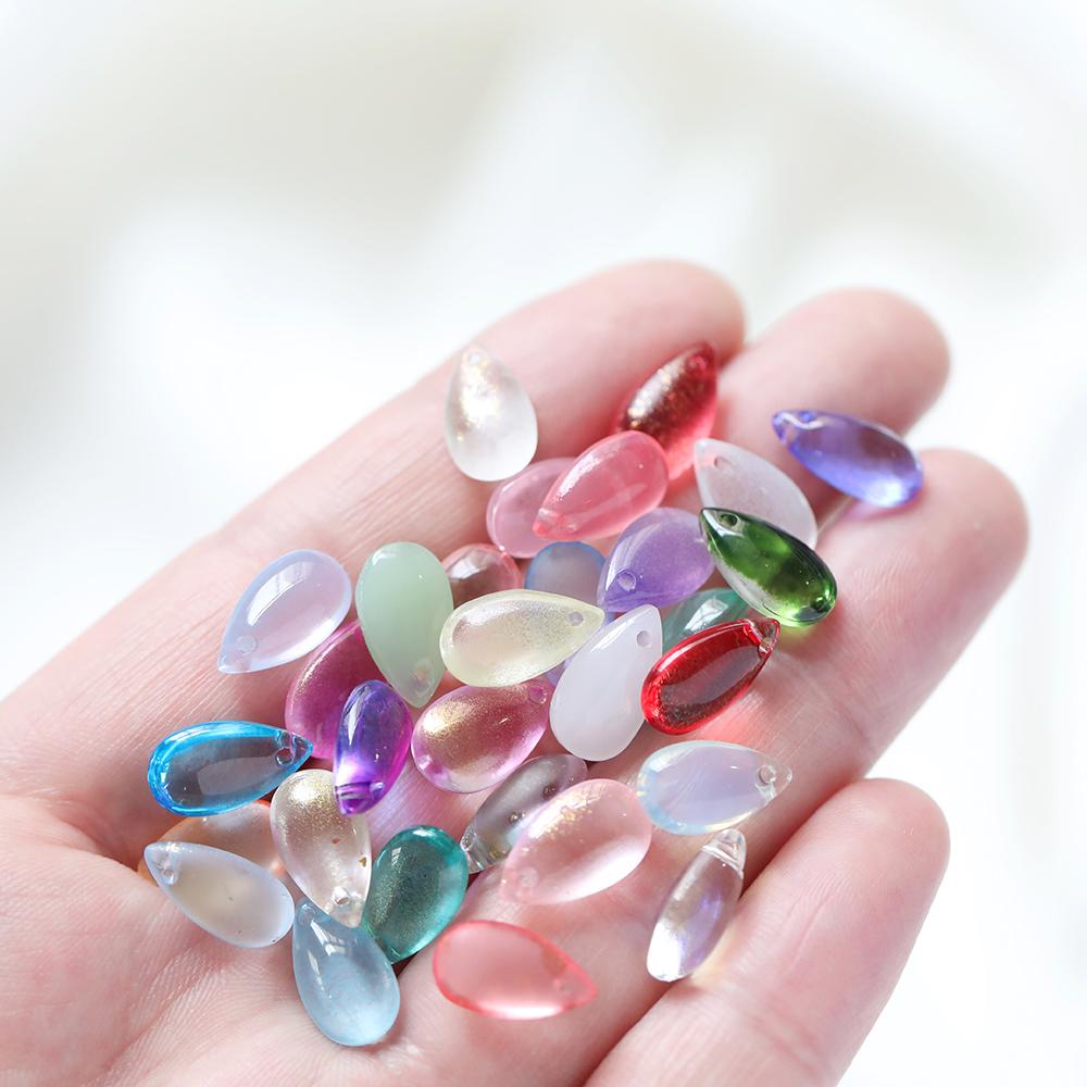 10pcs 8*14mm Water Drop Shaped Glass Pendants Czech Loose Spacer Beads For DIY Crafts Necklace Bracelet Charm Jewelry Making