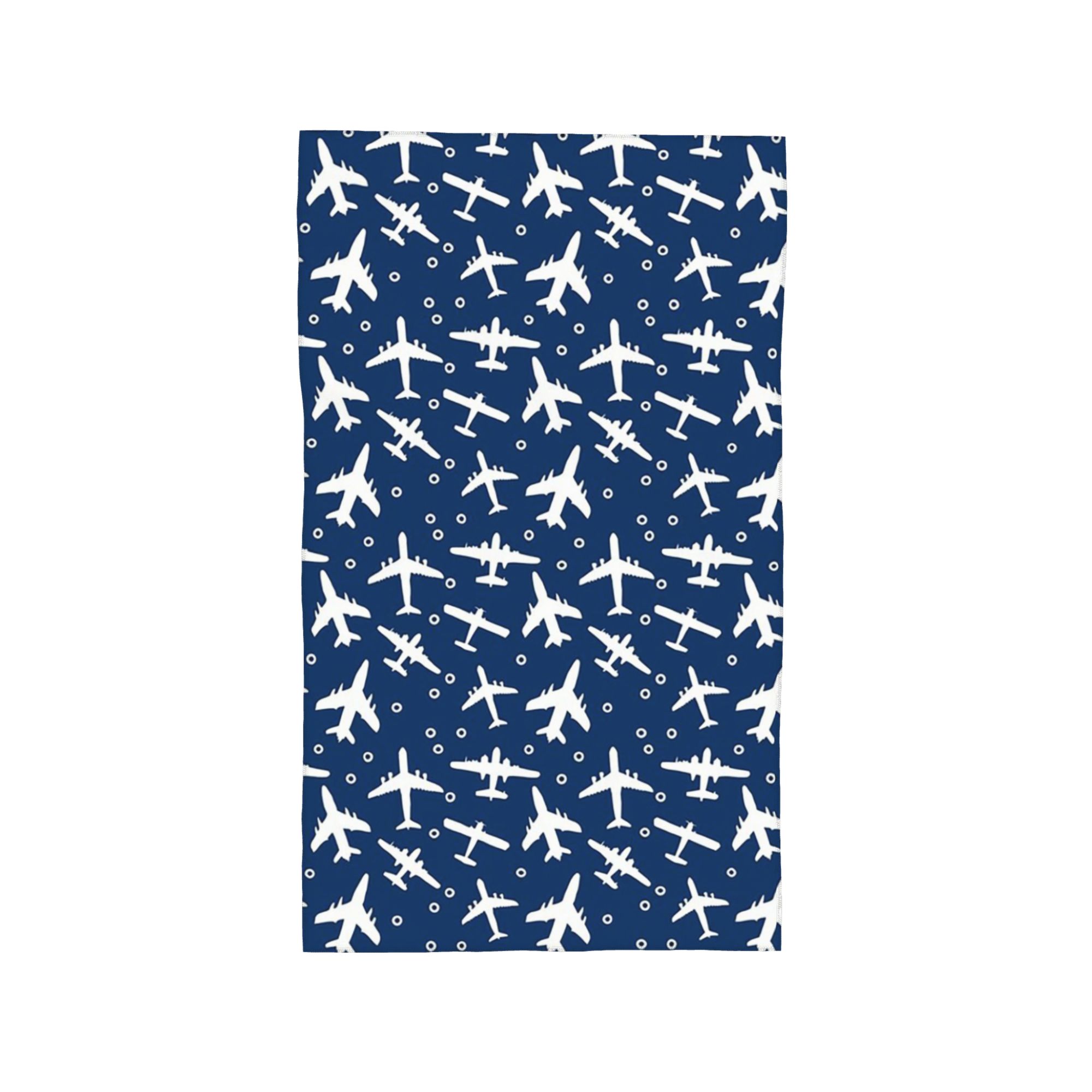 

Blue and White Aeroplanes Silhouette Pattern Soft Face Towel Quick Dry Pool Bath Cotton Towels Breathable W40*H60(CM)