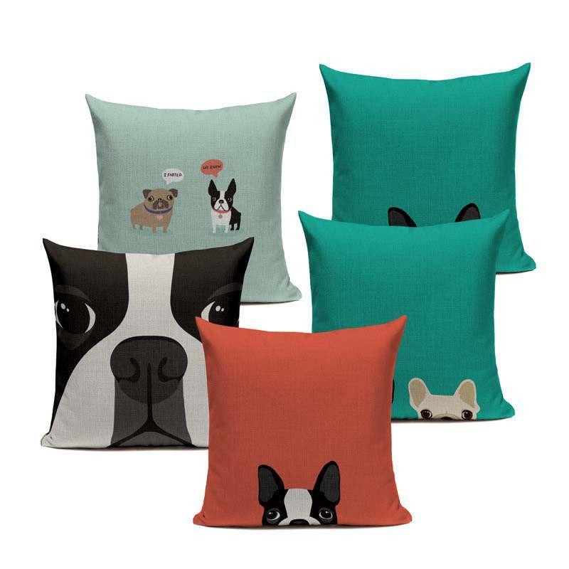 Premium Quality Boston Terrier French Bulldog Cushion Pillow Case For All Rooms