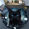 Magical Black Cat Round Area Rug,Carpet Rug for Living Room Bedroom Sofa Playroom Decor,Non-slip Floor Mat