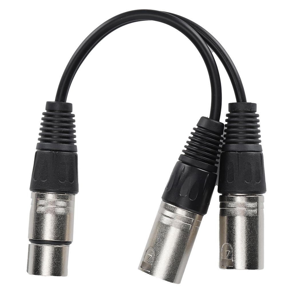 XLR Female to Dual XLR Male Cable Microphone Stereo Balanced Connection Cord for Audio AdapterWhite 0.25m   0.8ft