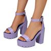 Tacchi Larghi da Donna a Cinturino Singolo, Sandali con Plateau Massiccio per Nightclub, Scarpe Impermeabili da Sfilata per Donna