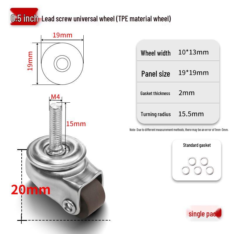 1-Inch Silent Small Caster Wheels for Tatami Drawers & Cabinets - Directional Rubber Rollers