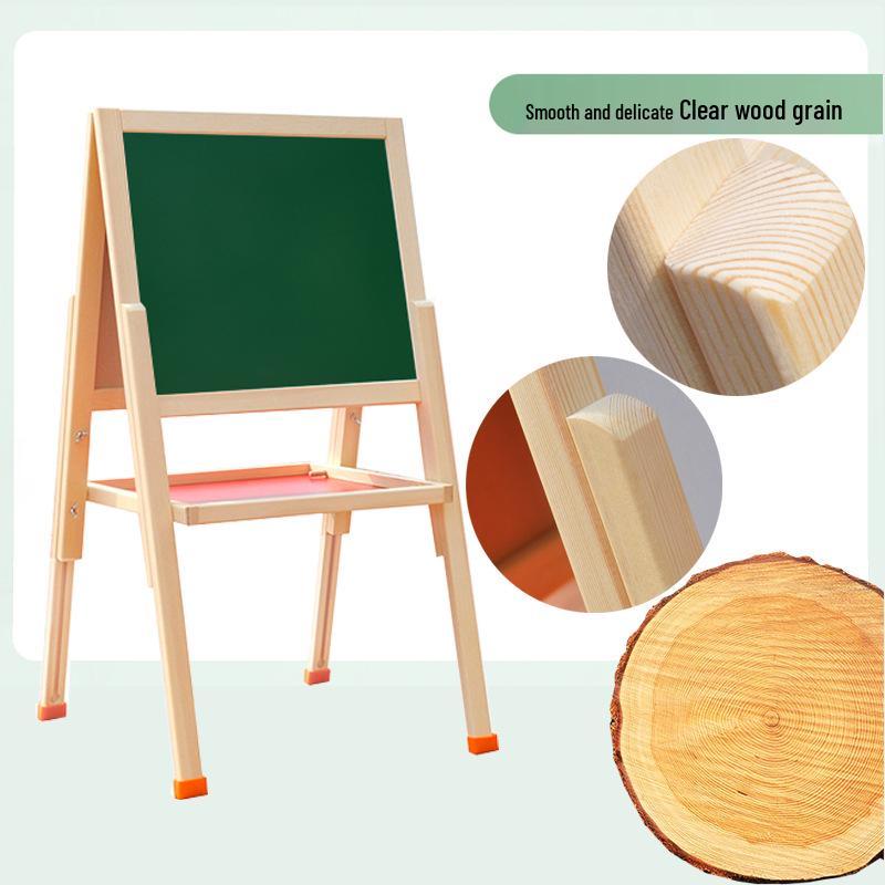Popular Solid Wood Double-Sided Magnetic Adjustable Easel for Kids – Dust-Free, Promotes Early Learning & Creativity