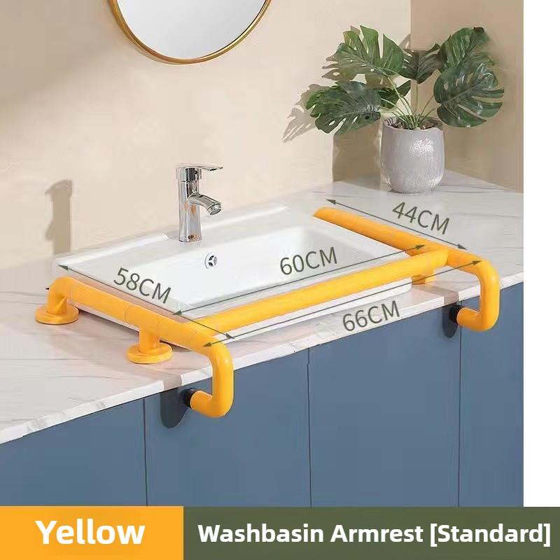 

Bathroom Toilet Anti Slip Assistive Handrail Multi Functional Washbasin Armrest Elderly Accessibility Safety Armrest Washbasin Armrest (Yellow)
